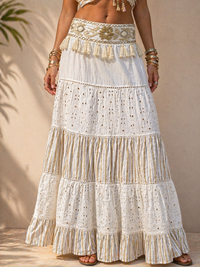 Desert Muse Tiered Lace Maxi Skirt