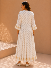 Meadow Breeze Embroidered Tiered Dress