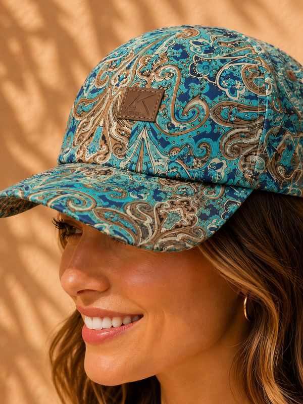 AK Designs Paisley Printed Cotton Baseball Cap
