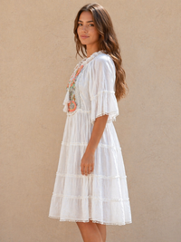 Nomad Spirit Embroidered Babydoll Dress