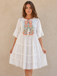 Nomad Spirit Embroidered Babydoll Dress