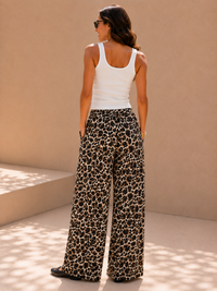 Safari Splendor Leopard Print Palazzo Pants