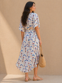 Coastal Twilight Lighthouse Wrap Dress