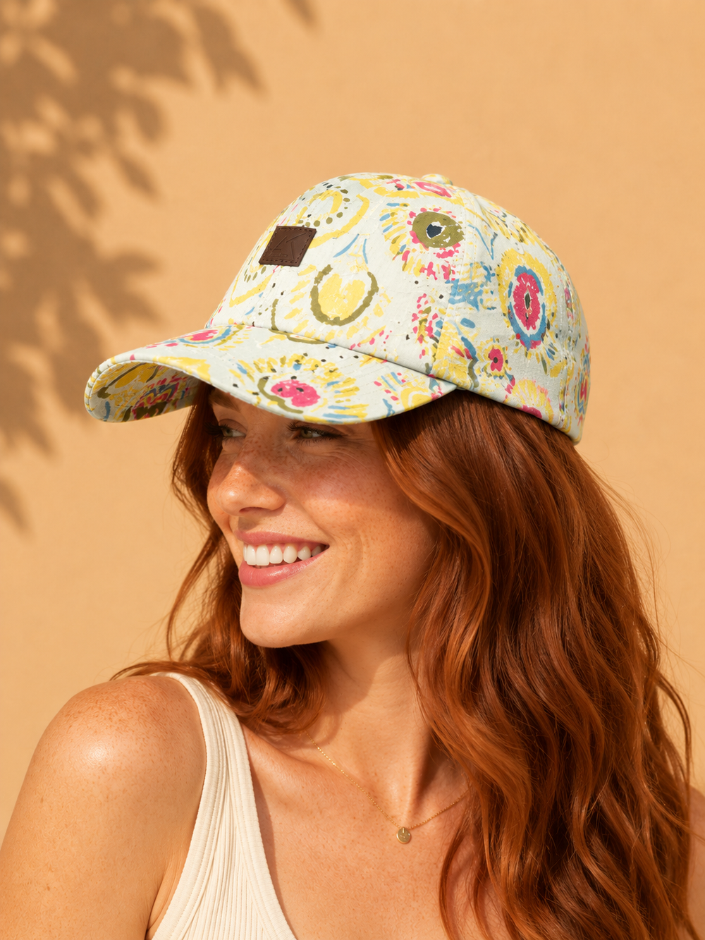 Pastel Floral Cotton Chikankari Unisex Cap