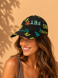 Urban Typographic Graphic Printed Cotton Baseball Cap