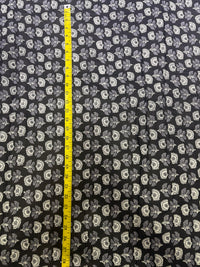 Charcoal Black & Grey Floral Hand-Block Printed Cotton Fabric