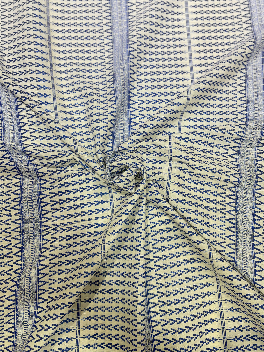 Premium Traditional Geometric Cotton Lurex Fabric