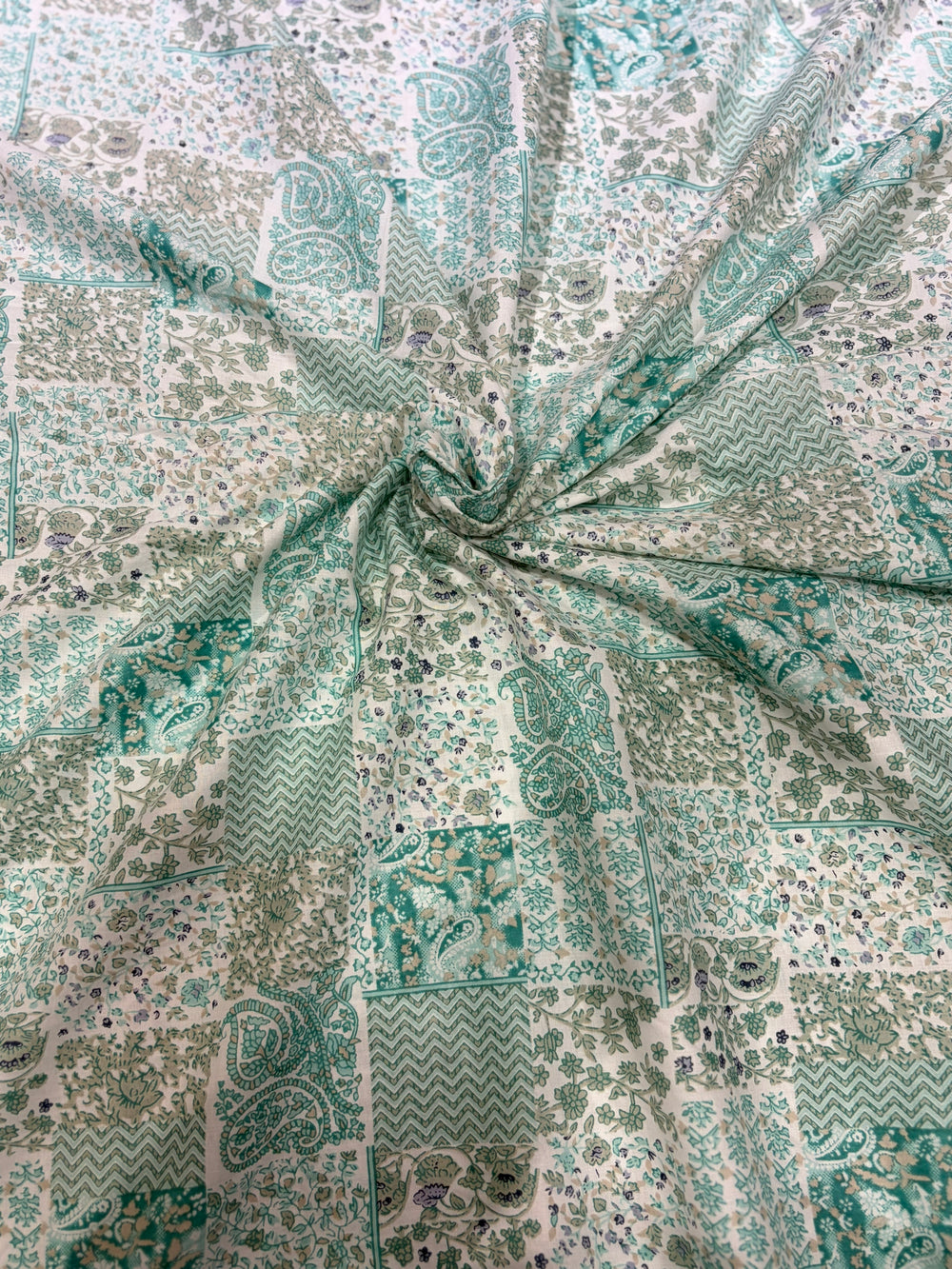 Premium Jaipuri Patchwork-Style Floral Cotton Fabric