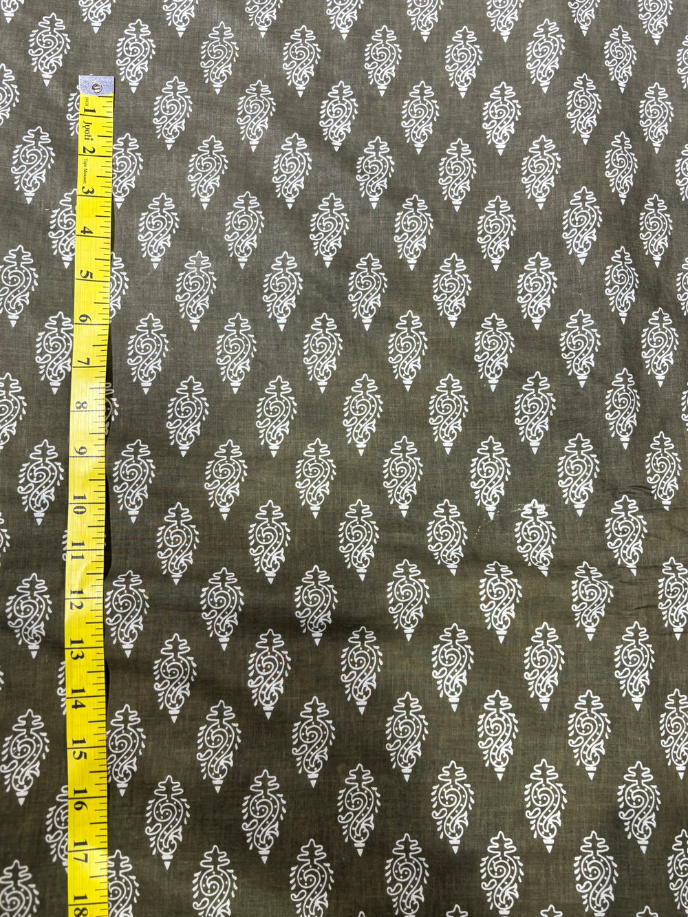 Premium Sanganeri Block-Print Olive Cotton Fabric