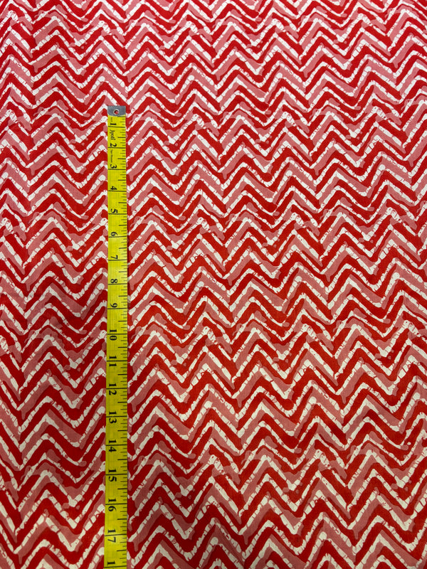 Premium Batik-Inspired Chevron Printed Cotton Fabric