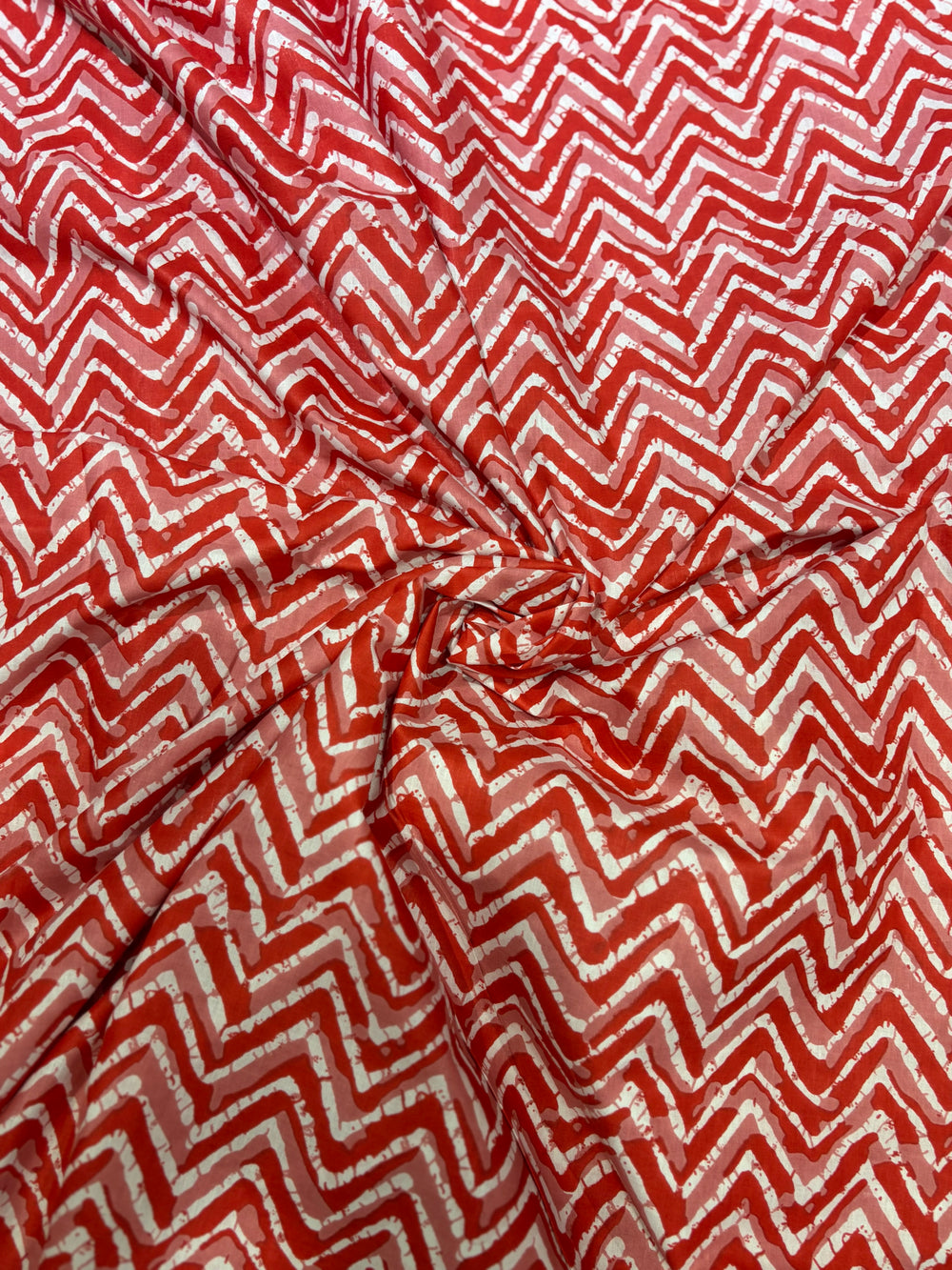 Premium Batik-Inspired Chevron Printed Cotton Fabric