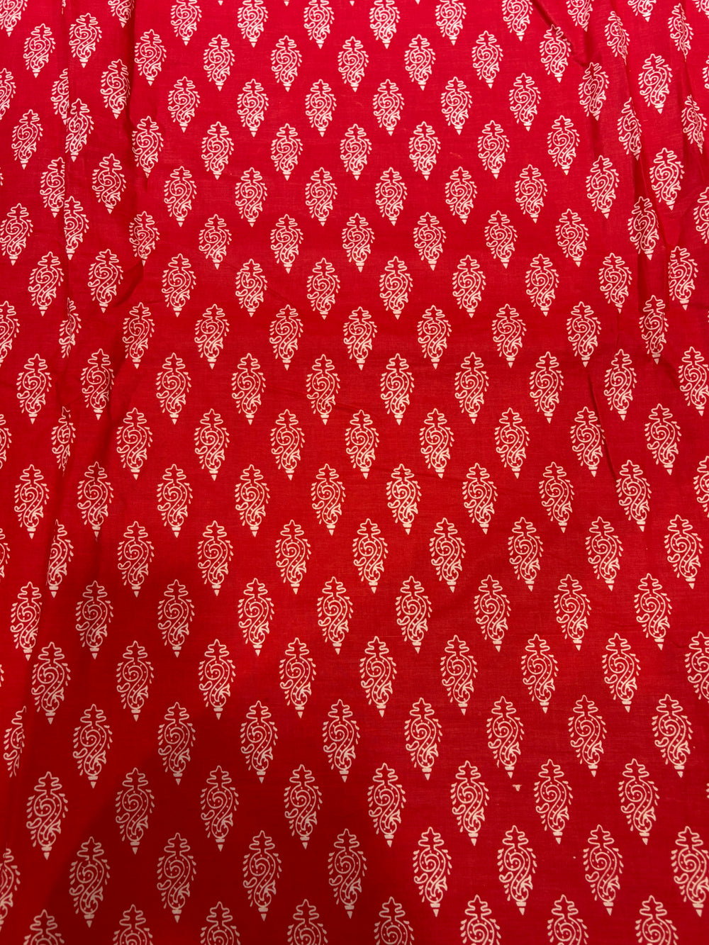 Premium Sanganeri Traditional Buti Red Cotton Fabric