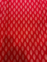 Premium Sanganeri Traditional Buti Red Cotton Fabric