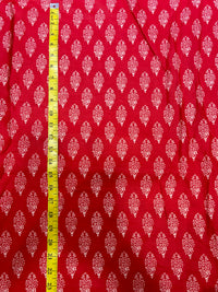 Premium Sanganeri Traditional Buti Red Cotton Fabric