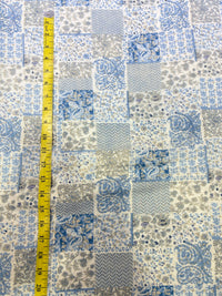 Premium Indigo-Blend Patchwork Floral Cotton Fabric