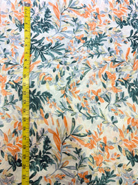 Premium Watercolor Botanical Printed Cotton Fabric
