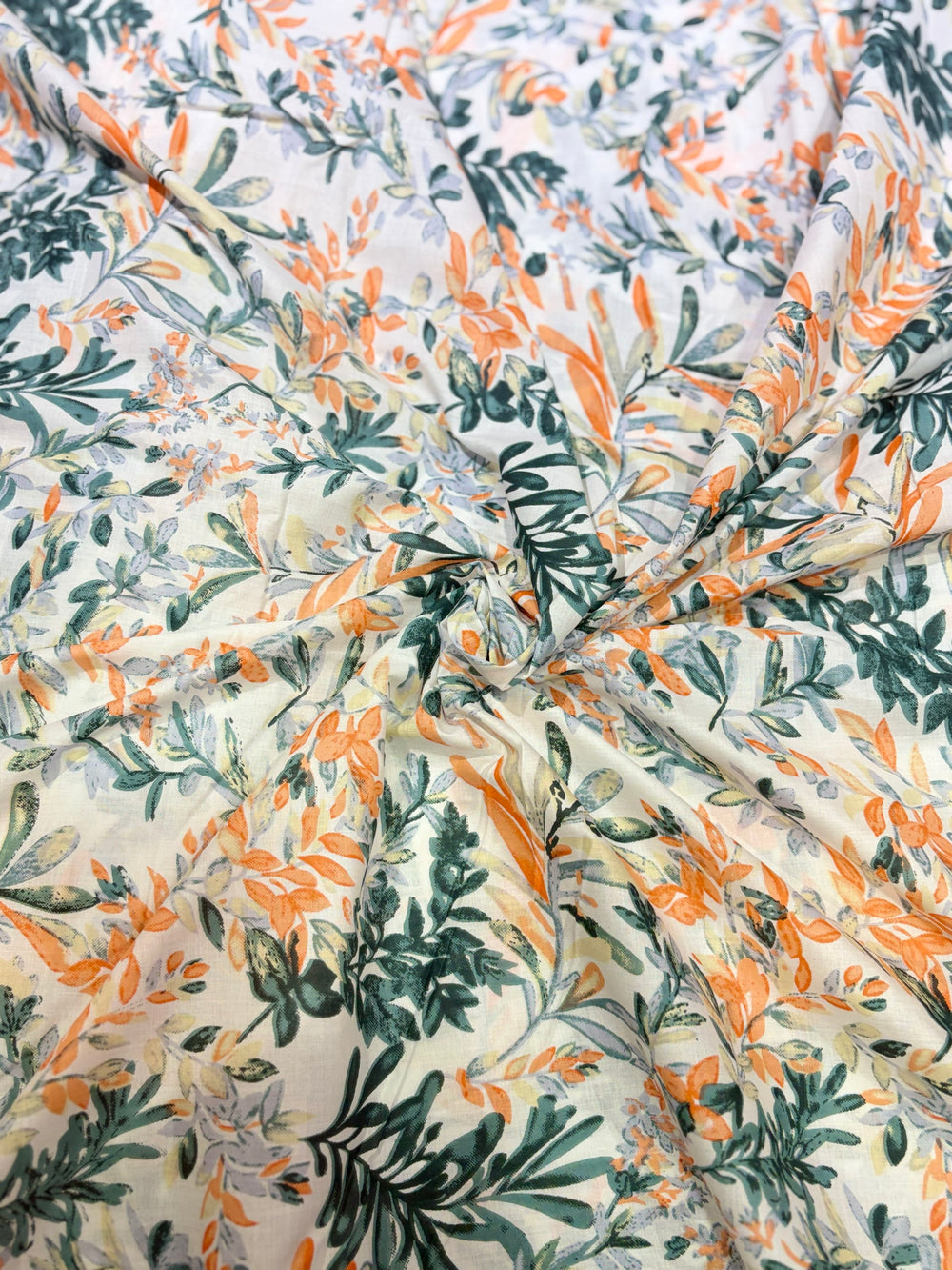 Premium Watercolor Botanical Printed Cotton Fabric