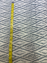 Premium Indigo Geometric Ikats on Metallic Gold Cotton Lurex Fabric