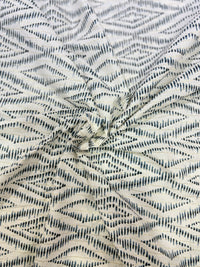 Premium Indigo Geometric Ikats on Metallic Gold Cotton Lurex Fabric