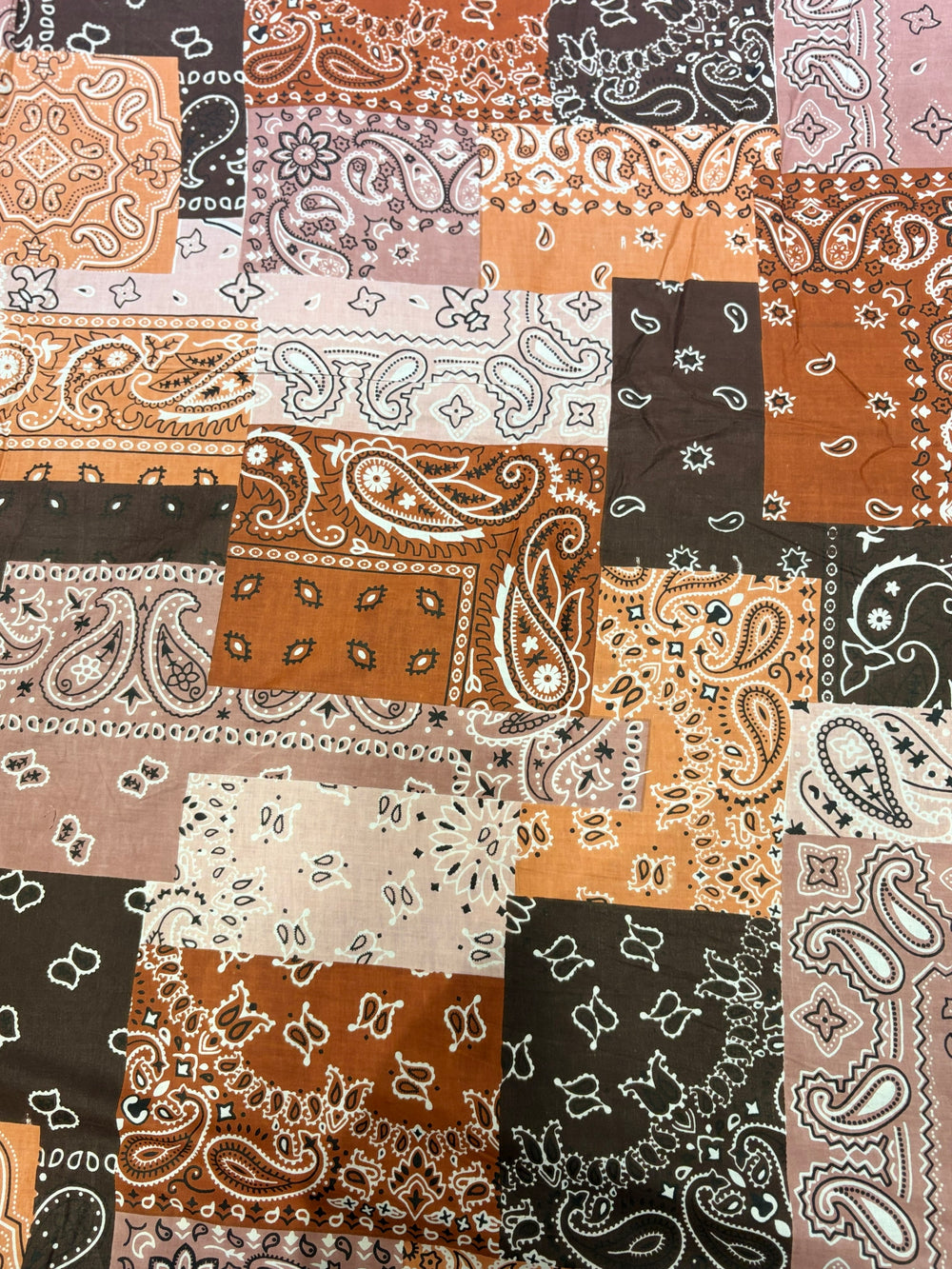Premium Earthy Bandana Patchwork Printed Cotton Fabric