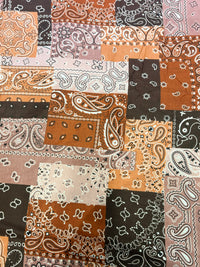 Premium Earthy Bandana Patchwork Printed Cotton Fabric