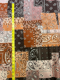Premium Earthy Bandana Patchwork Printed Cotton Fabric