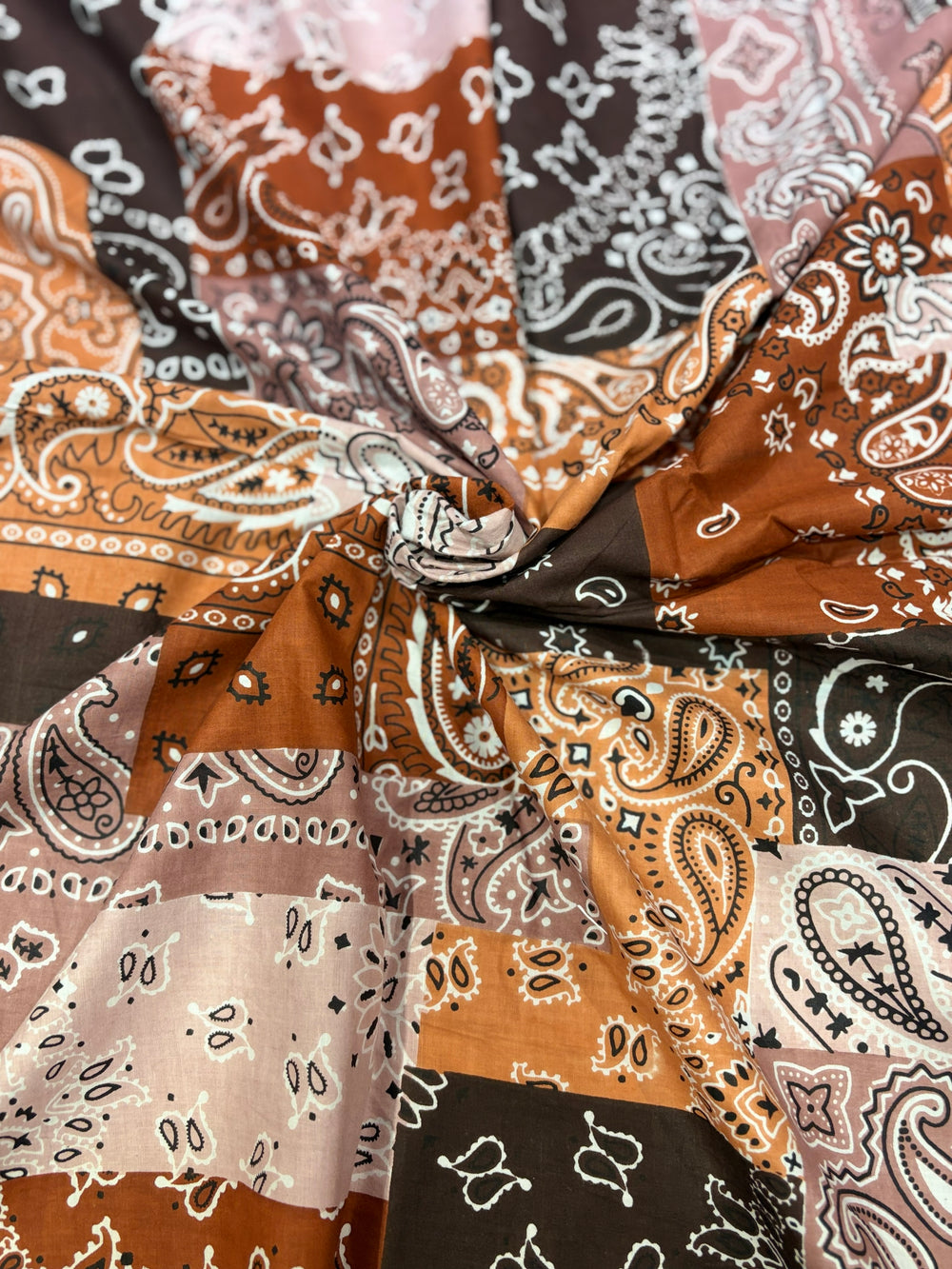 Premium Earthy Bandana Patchwork Printed Cotton Fabric