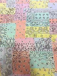 Premium Pastel Bandana Patchwork Printed Cotton Fabric