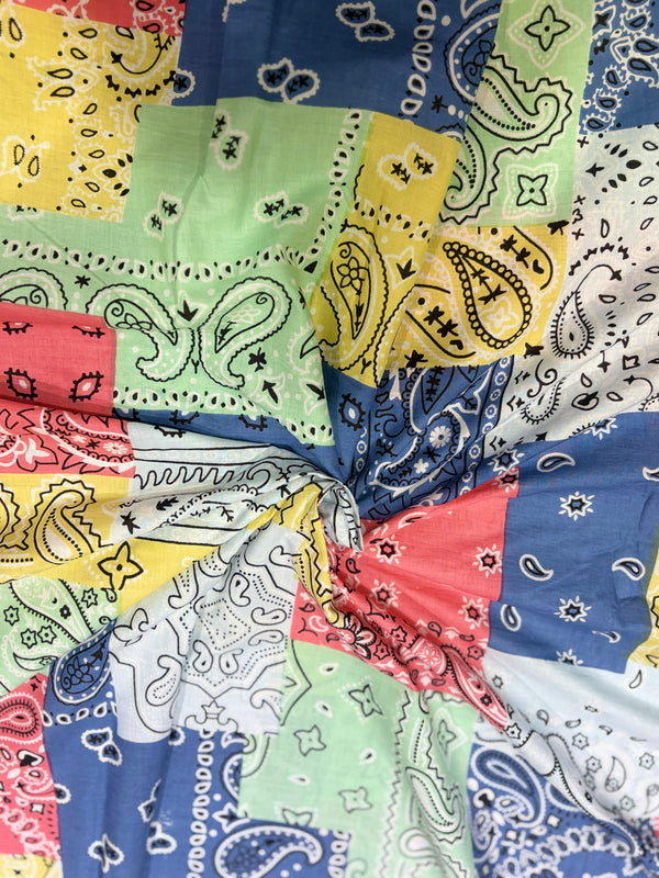 Premium Vibrant Bandana Patchwork Printed Cotton Fabric