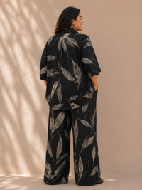 Midnight Bamboo Fluid Wide-Leg Co-ord Set (plus size)