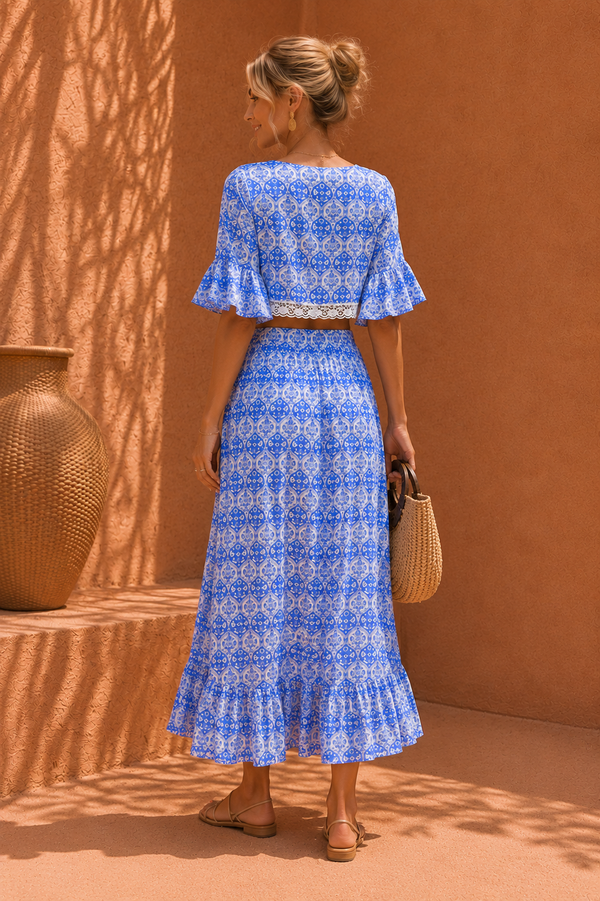 Santorini Sky Porcelain Maxi Co-ord Set