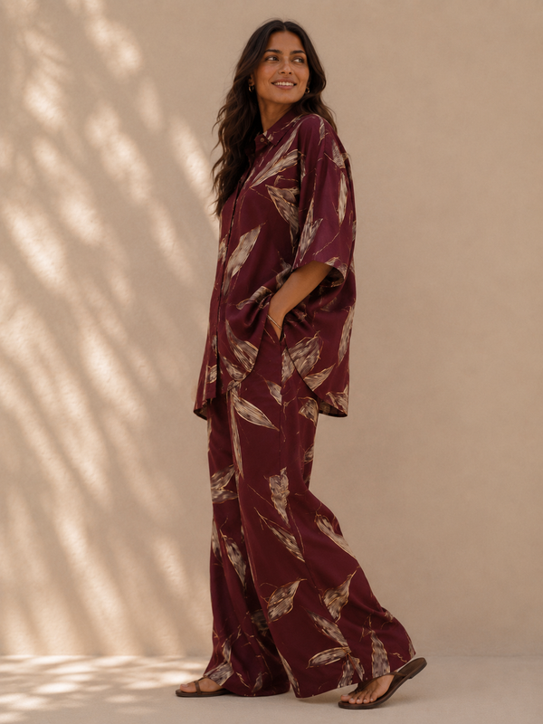 Desert Blossom Plus-Size Tiered Co-ord Set