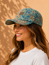 AK Designs Paisley Printed Cotton Baseball Cap