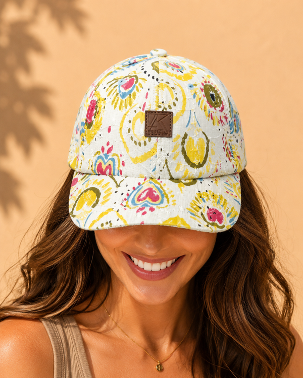 Pastel Floral Cotton Chikankari Unisex Cap