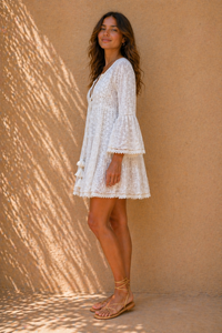 Ethereal Eyelet Lace Dream Mini Dress