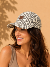 Monochrome Aztec Geometric Unisex Cotton Cap