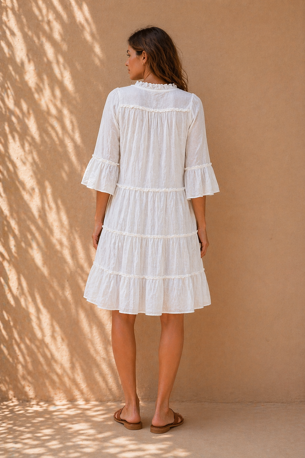 Cloud-Soft Tiered Babydoll Mini Dress