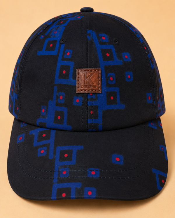 Geometric Indigo Print Unisex Cotton Cap