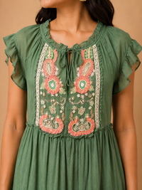 Azure Dream Patchwork Paisley Maxi Dress
