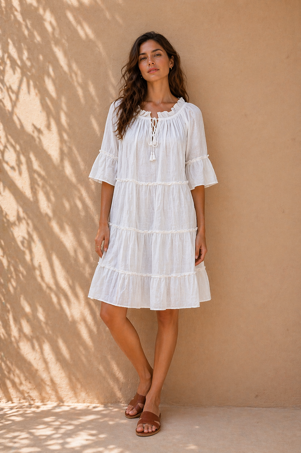 Cloud-Soft Tiered Babydoll Mini Dress