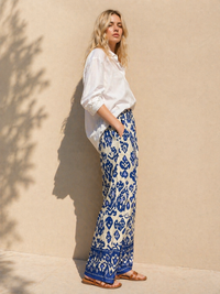 Ikat Fusion Wide-Leg Palazzos
