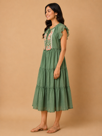 Azure Dream Patchwork Paisley Maxi Dress