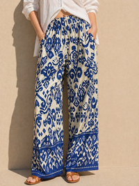 Ikat Fusion Wide-Leg Palazzos