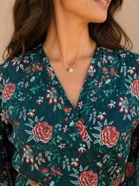 Midnight Garden Floral Wrap Maxi Dress