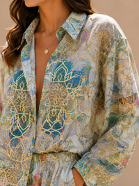 Gilded Vineyard Cotton Short & Shirt Co-ord Set