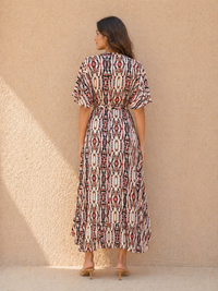 Sahara Mirage Ikat Wrap Maxi Dress