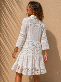 Vintage Lace Romance Shirt Dress