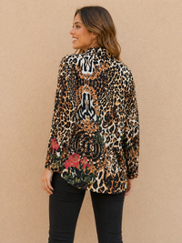 Wild Baroque Leopard & Rose Cotton Shirt