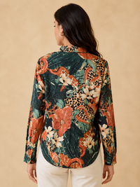 Tropicana Jungle Print Cotton Button-Down Shirt