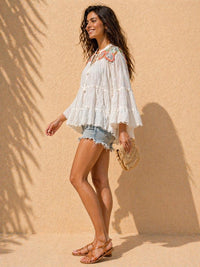 Women’s Boho Embroidered Loose Fit Top – Summer Beach TOP